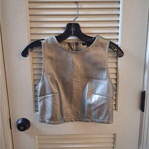 Silver Sleeveless Women's Top